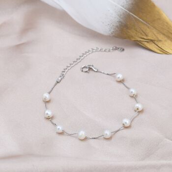 Freshwater Pearl Bracelet In Sterling Silver, 2 of 12