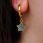 Aquamarine Star Hoop Earrings, thumbnail 3 of 10