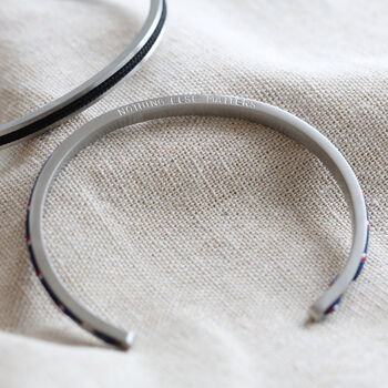 Men's Personalised Cord And Stainless Steel Bangle, 3 of 12