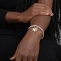 Silver And Gold Plated Double Star Charm T Bar Bracelet, thumbnail 2 of 4