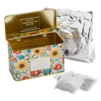 Victorian Sunflower Tea Tin With 40 English Afternoon Teabags, 3 of 5