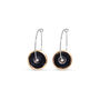 Ceramic, Glass And Gold Sterling Silver Hoop Earrings Black, thumbnail 1 of 6