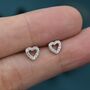 Open Heart Cz Stud Earrings In Sterling Silver, thumbnail 7 of 11