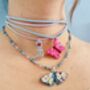Pink Butterfly Glitter Charm Necklace / Garden Party Gift / Cute Nature Jewellery / Handmade Accessories, thumbnail 7 of 7
