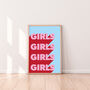 Girls Illustrated Art Print | Feminist Wall Art, thumbnail 1 of 3