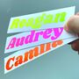 Personalised Fluorescent Name Sticker For Laptops And Phones, thumbnail 1 of 8