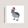 Naos The Duckling Red Hat Christmas Card, thumbnail 2 of 3