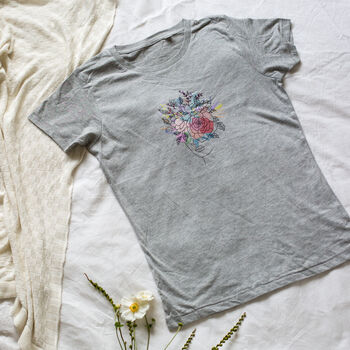 Flower Head Line Drawing T Shirt, 3 of 4