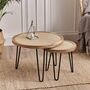 Round Cane Side Table Natural Finish, thumbnail 1 of 4