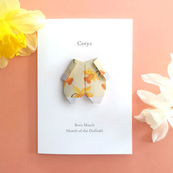 Personalised Birth Flower New Baby Origami Card, 5 of 7