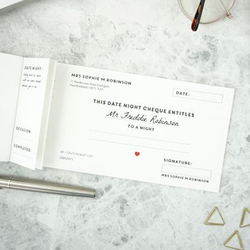 Personalised Date Night Cheques, 7 of 12