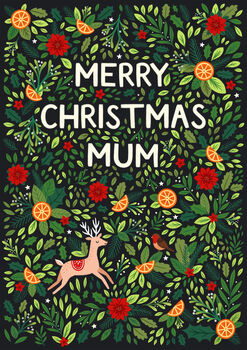 Christmas Card For Mum, Merry Christmas Mum Card, 3 of 3
