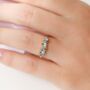 Blue Sapphire And Blue Topaz Pear Cut Half Eternity Band In Sterling Silver And Gold Vermeil, thumbnail 3 of 11