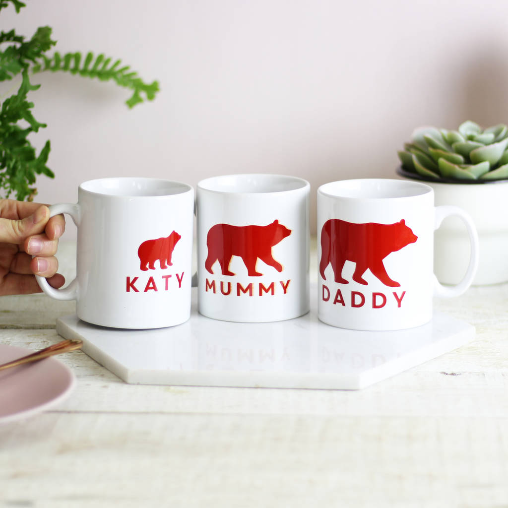 Personalised Bear Family Ceramic Mug Set By That's Nice That