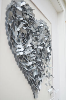 Framed Silver Wedding Anniversary Butterfly Heart Artwork, 3 of 4