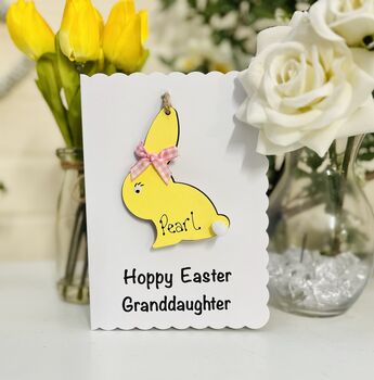 Personalised Easter Bunny Card Granddaughter Grandson, 7 of 7
