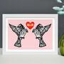 Personalised Lovebirds Gift Print, thumbnail 4 of 7