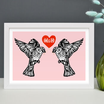 Personalised Lovebirds Gift Print, 4 of 7