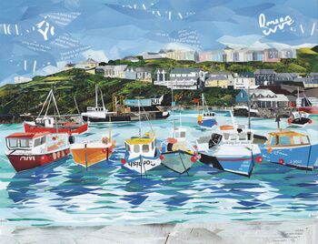 Mevagissey, Cornwall, Upcycled Blank Card, 2 of 3