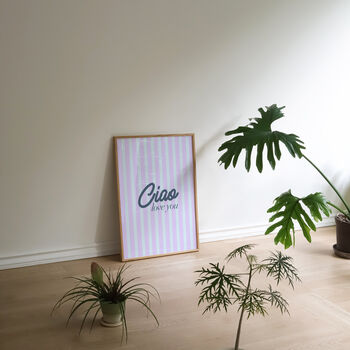 Ciao Love You Hallway Stripe Wall Art Print, 9 of 9