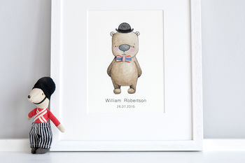 Personalised Children's London Gent Bear Picture, 3 of 8