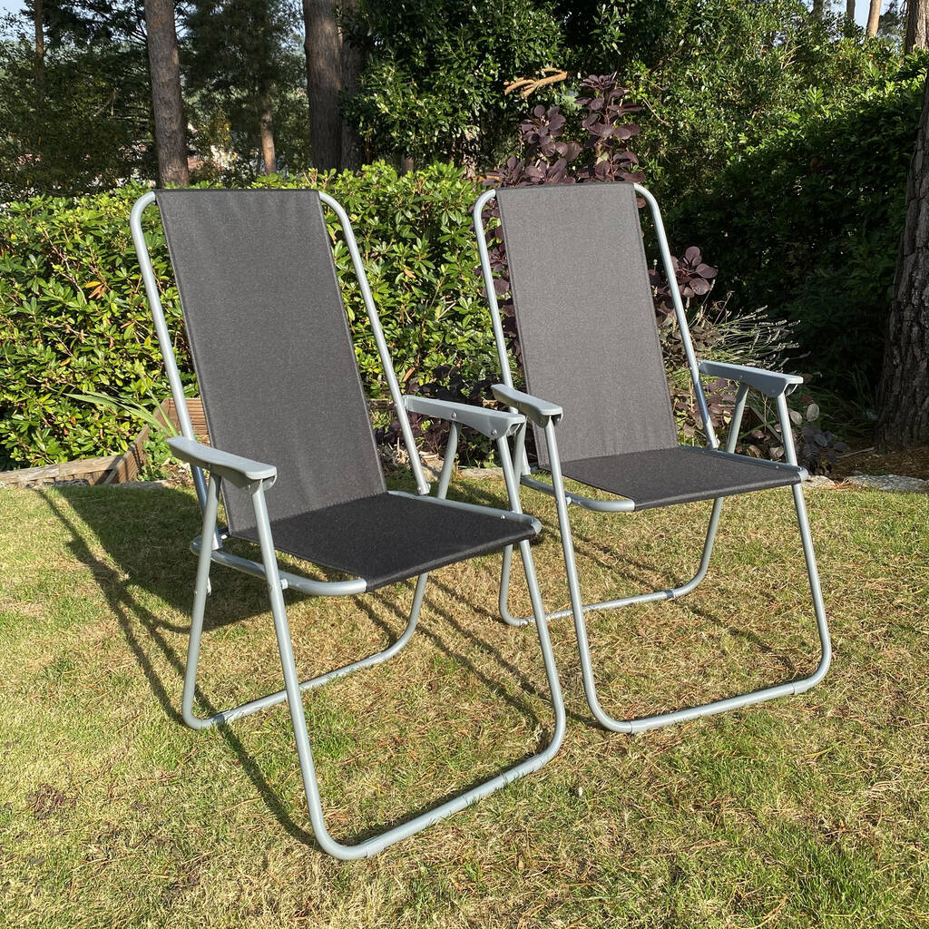 Pair Of Folding Garden Picnic Chairs By Garden Selections   Original Pair Of Folding Garden Picnic Chairs 