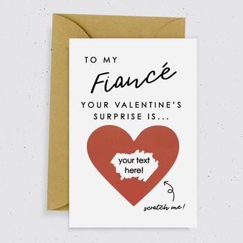 'To My Fiance' Valentines Scratch Card/Three Colours, 3 of 4