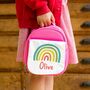 Children's Personalised Insulated Rainbow Lunch Bag, thumbnail 1 of 3