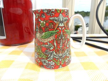 Cream Jug In Red Strawberry Thief Design, 8 of 8