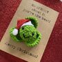 Sprout Funny Crochet Christmas Card Handmade, thumbnail 3 of 6