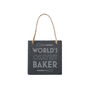 'World's Okayest Baker' Square Slate Hanger, thumbnail 2 of 2