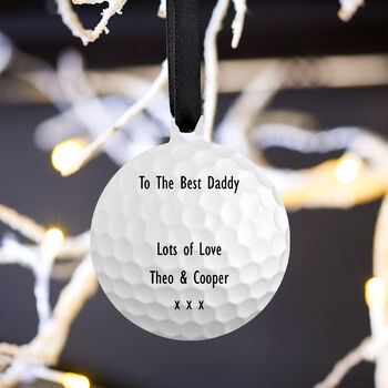 Personalised Golf Christmas Hanging Tree Decoration, 2 of 3