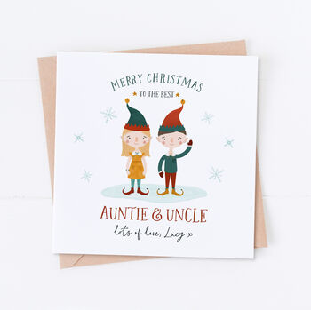 Personalised Elves Christmas Card Any Relation, 2 of 4