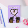 Loc And Key To My Heart Black Valentines Card, thumbnail 1 of 2