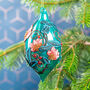 Large Fabric Applique Teardrop Glass Bauble, thumbnail 8 of 9
