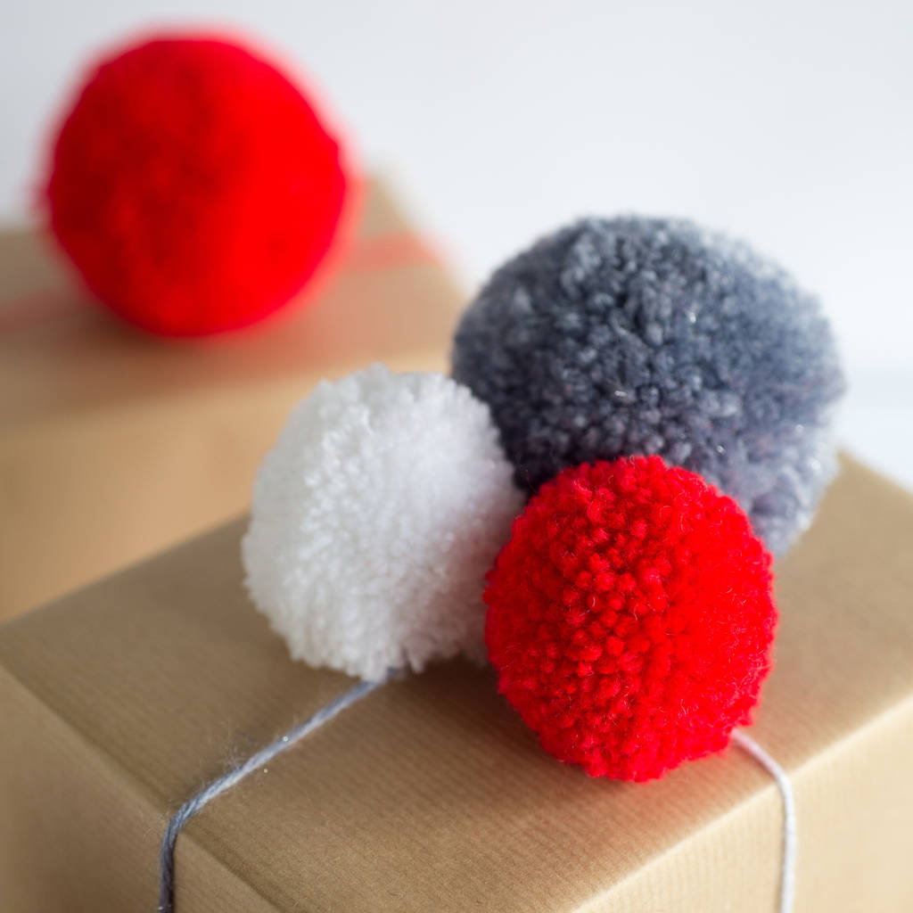 pom pom gift wrap decorations 5pk by oh so cherished