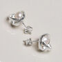 Sterling Silver Designer Round Pearl Studs, thumbnail 8 of 10