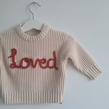 Personalised Hand Embroidered 'Love' Jumper, 3 of 4