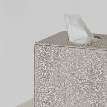 Ivory Shagreen Tissue Box Holder, 3 of 4