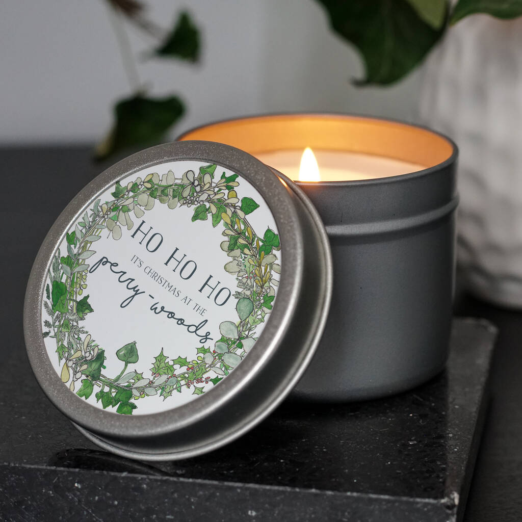 Personalised Christmas Birth Flower Wreath Candle By This Is Nessie