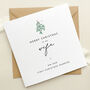 Wife / Husband First Married Christmas Card: Mistletoe And Pink Heart Design, thumbnail 5 of 12