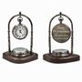 Personalised Bronze 5th Anniversary Desk Clock With Compass, thumbnail 1 of 11