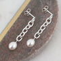 18ct Gold Plated Or Silver Chain And Pearl Earrings, thumbnail 3 of 7