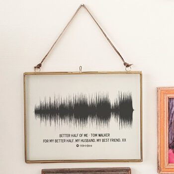 Personalised Glass And Brass Sound Wave, 2 of 4