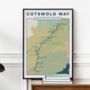 Personalised Cotswold Way Map Art Print, thumbnail 1 of 9