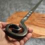 Traditional Forged Scroll Poker Blacksmith Made Fire, thumbnail 3 of 9