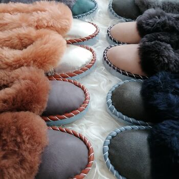 Lucky Dip Non Embroidered Sheepskin Moccasins Slippers, 5 of 7