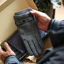 Personalised Men's Merino Wool Gloves With Strap Detail, thumbnail 3 of 12