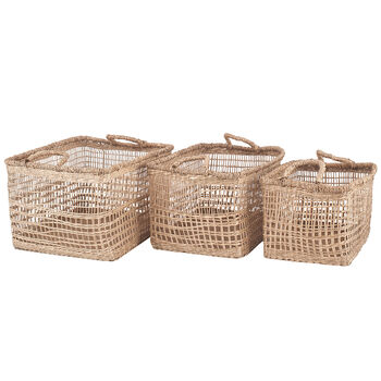 Alnwick Set Of Three Woven Seagrass Baskets, 2 of 6