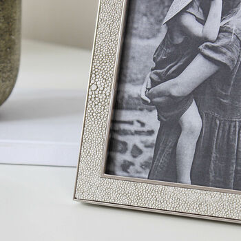 Ivory Faux Shagreen Photo Frame, 4 of 6